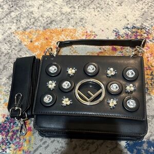 Chic Black Embellished Shoulder Bag